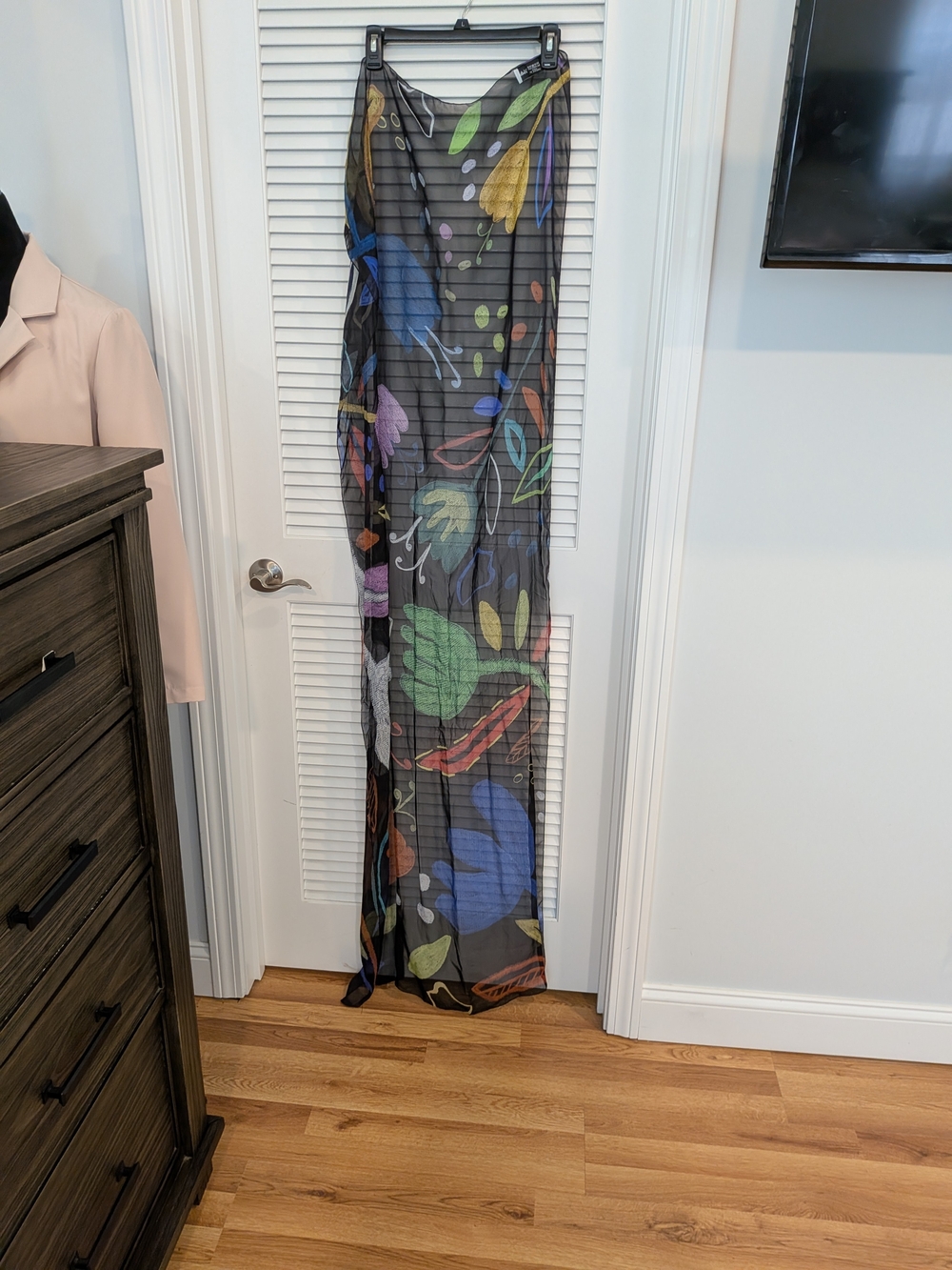 Silk Scarf with Multicolor Abstract Floral Print Made In Italy